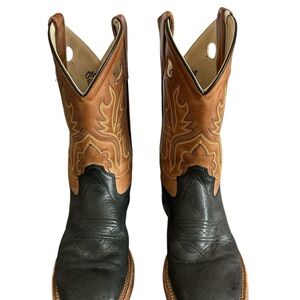 Black and Brown Leather Cowboy Boots